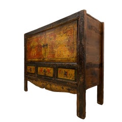 Late 19th Century Antique Chinese Mongolia Cabinet Sideboard