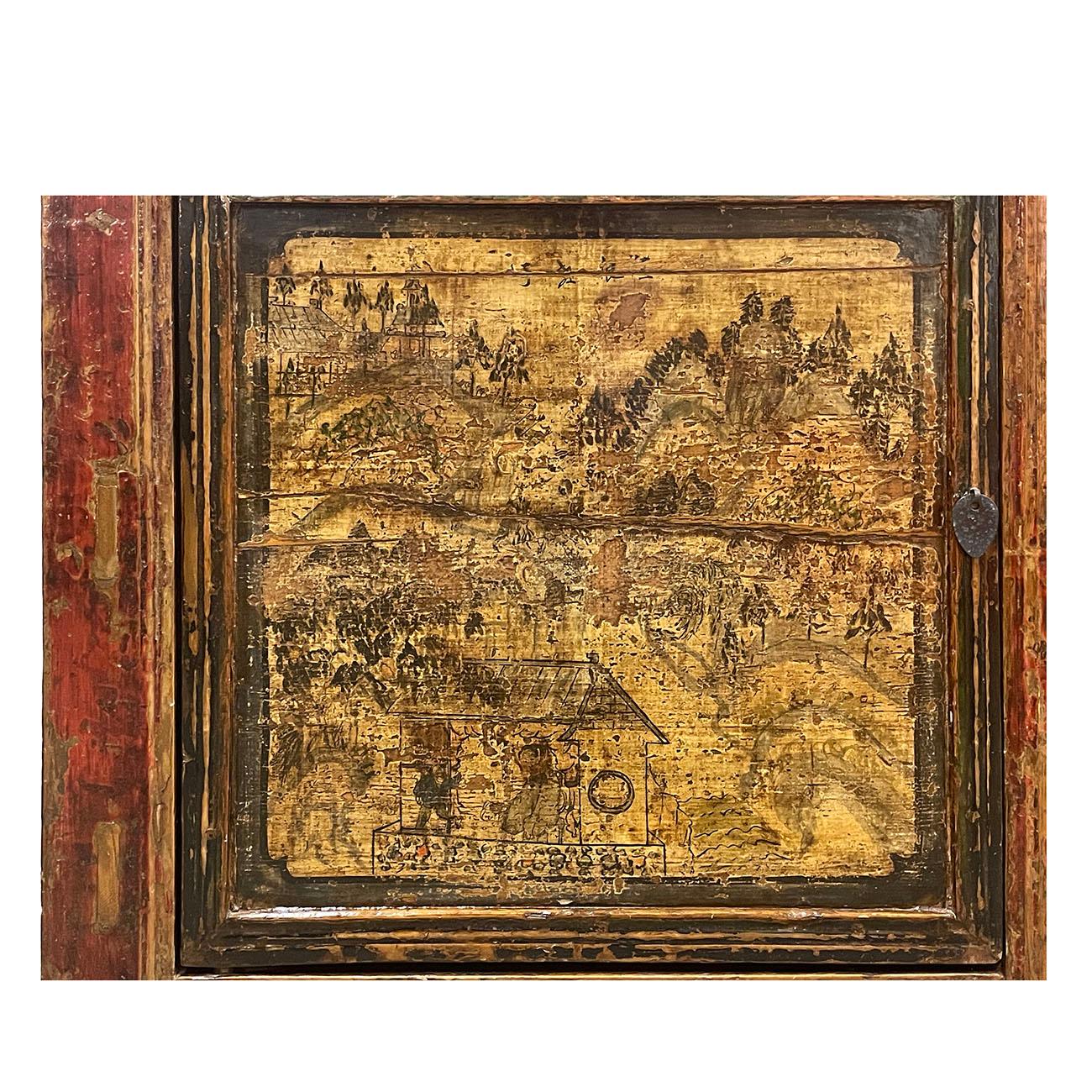 Antike chinesische mongolische Anrichte des späten 19. Jahrhunderts, Sideboard, Buffettisch im Zustand „Gut“ in Pomona, CA