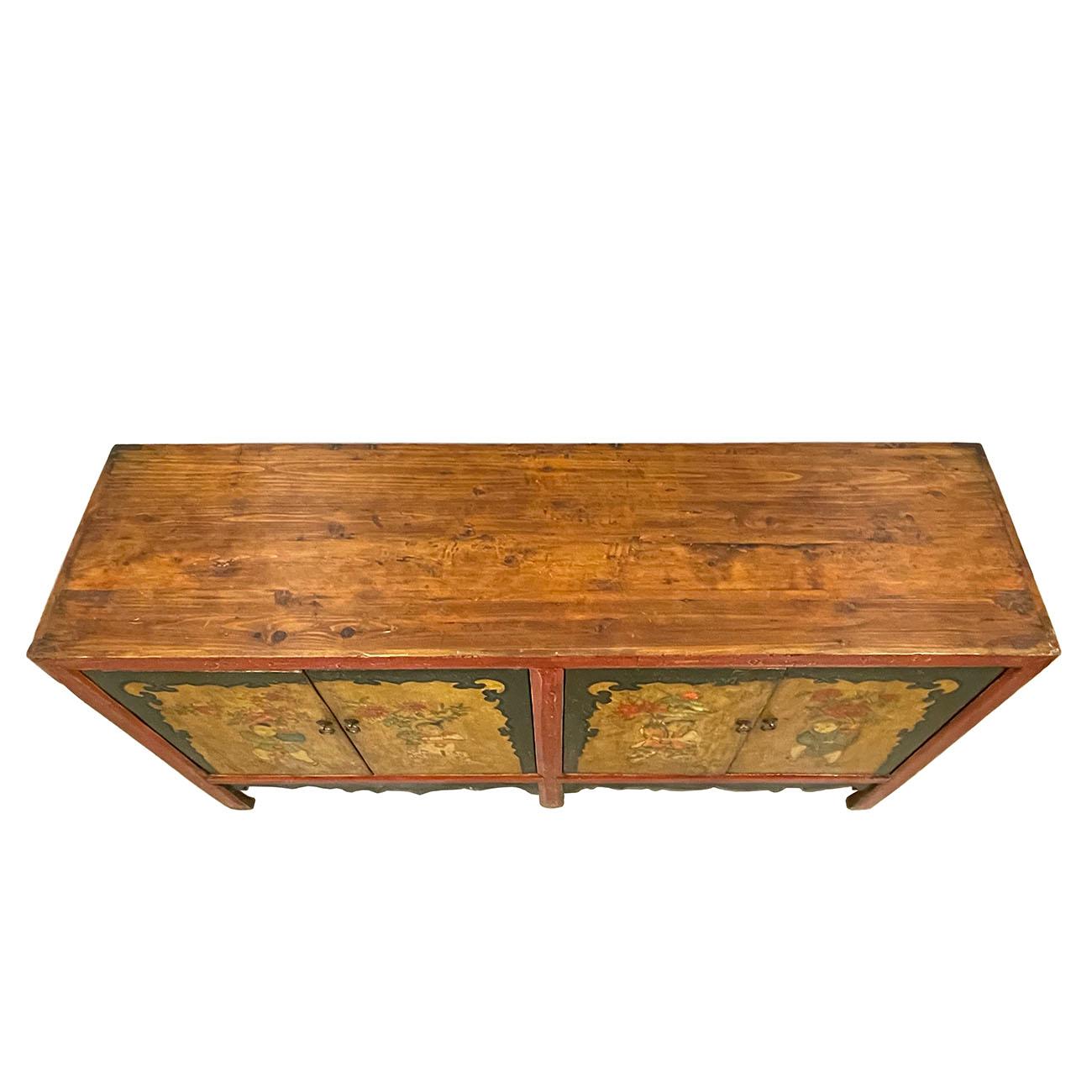Late 19th Century Antique Chinese Mongolia Credenza, Sideboard, Buffet Table For Sale 3