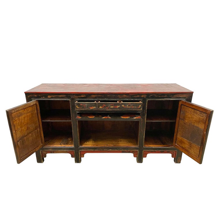 Late 19th Century Antique Chinese Mongolia Sideboard, Buffet Table For
