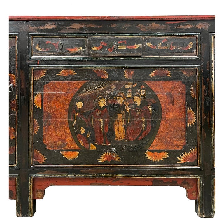 Late 19th Century Antique Chinese Mongolia Sideboard, Buffet Table For