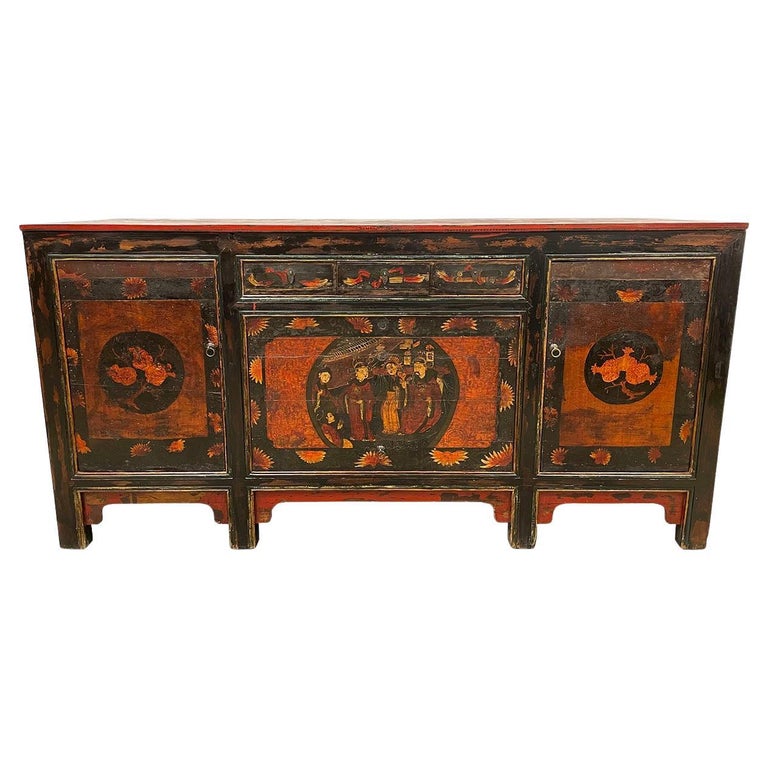 Late 19th Century Antique Chinese Mongolia Sideboard, Buffet Table For
