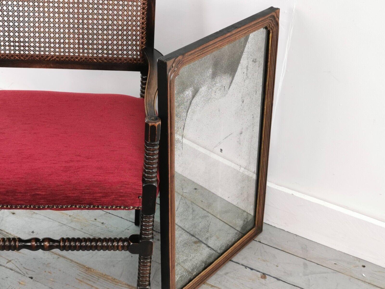 Mahogany Late 19th Century Antique Distressed Rectangular Wall Mirror For Sale