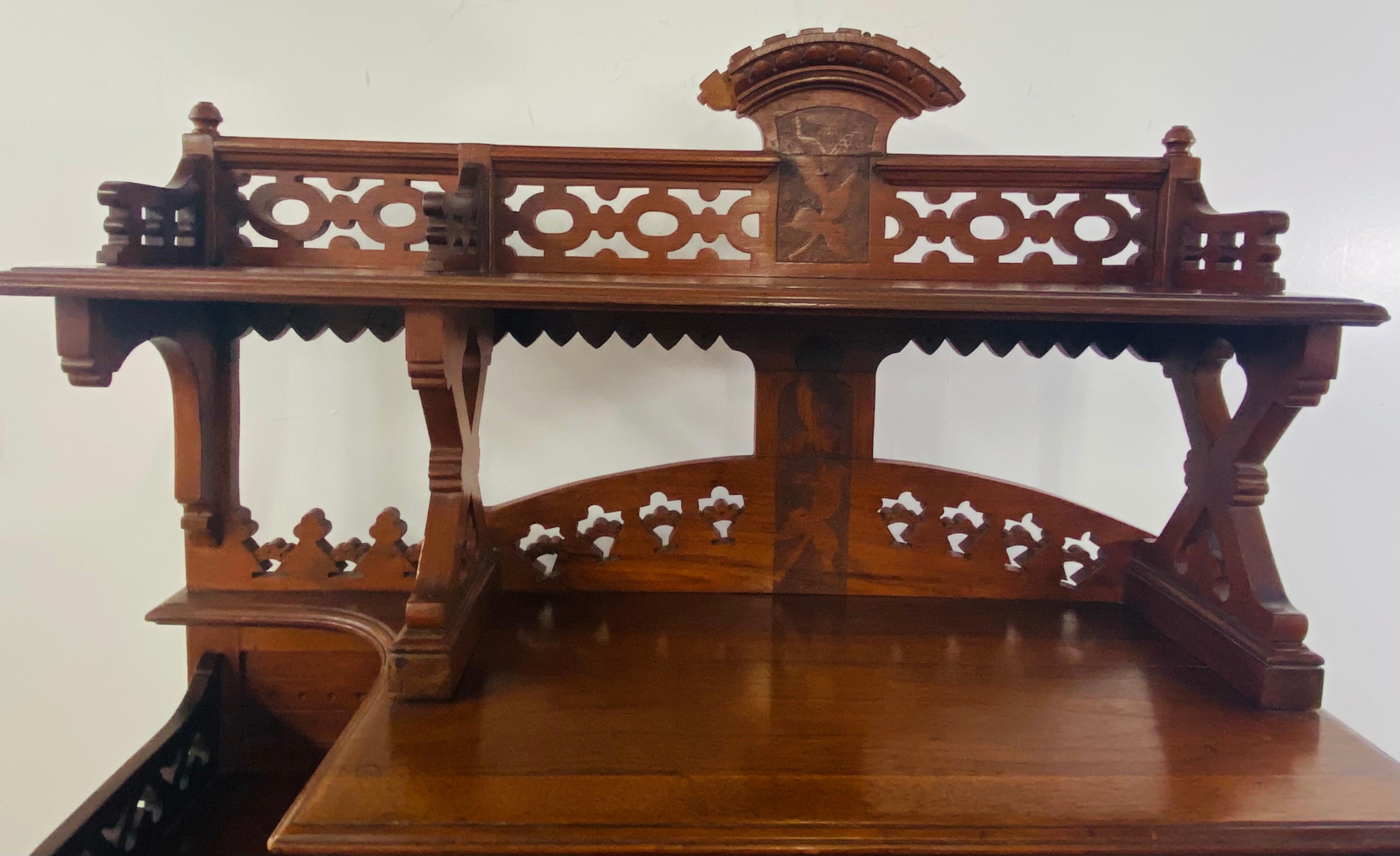 Late 19th Century Antique English Mahogany Secretary Desk 8
