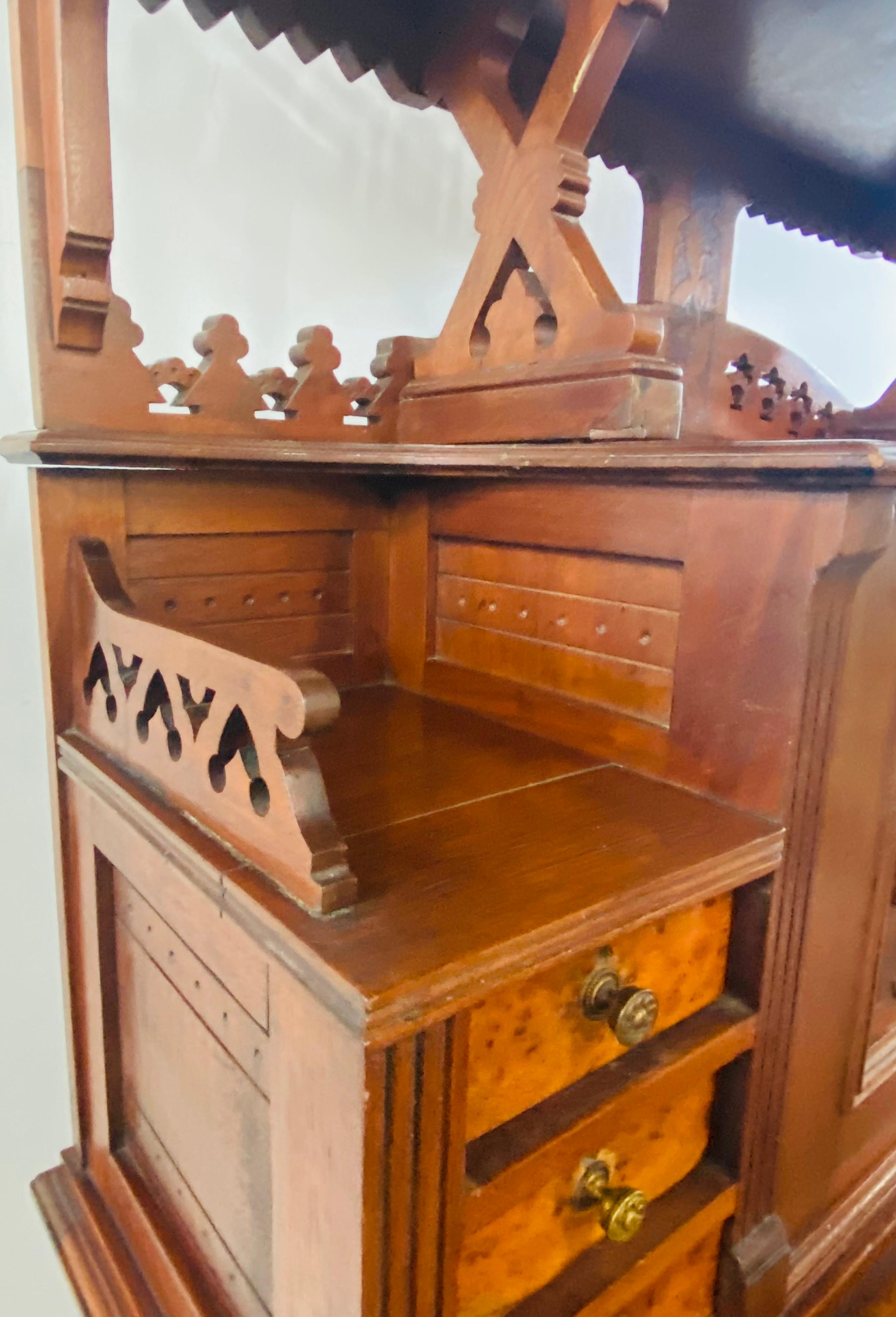 Late 19th Century Antique English Mahogany Secretary Desk 10