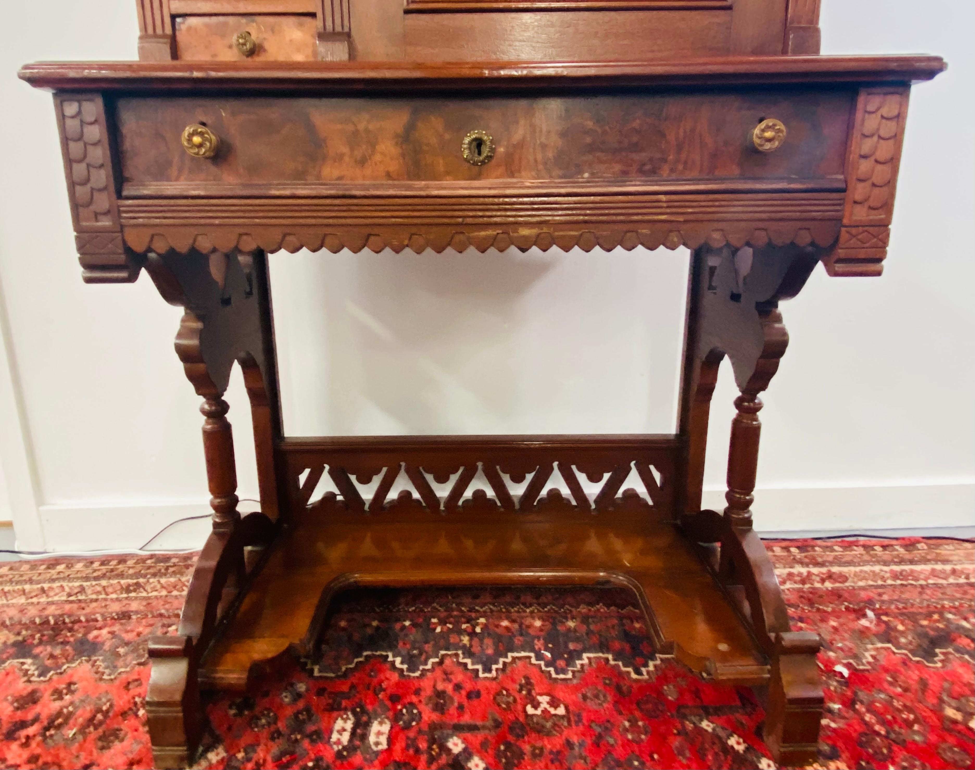 Late 19th Century Antique English Mahogany Secretary Desk 11