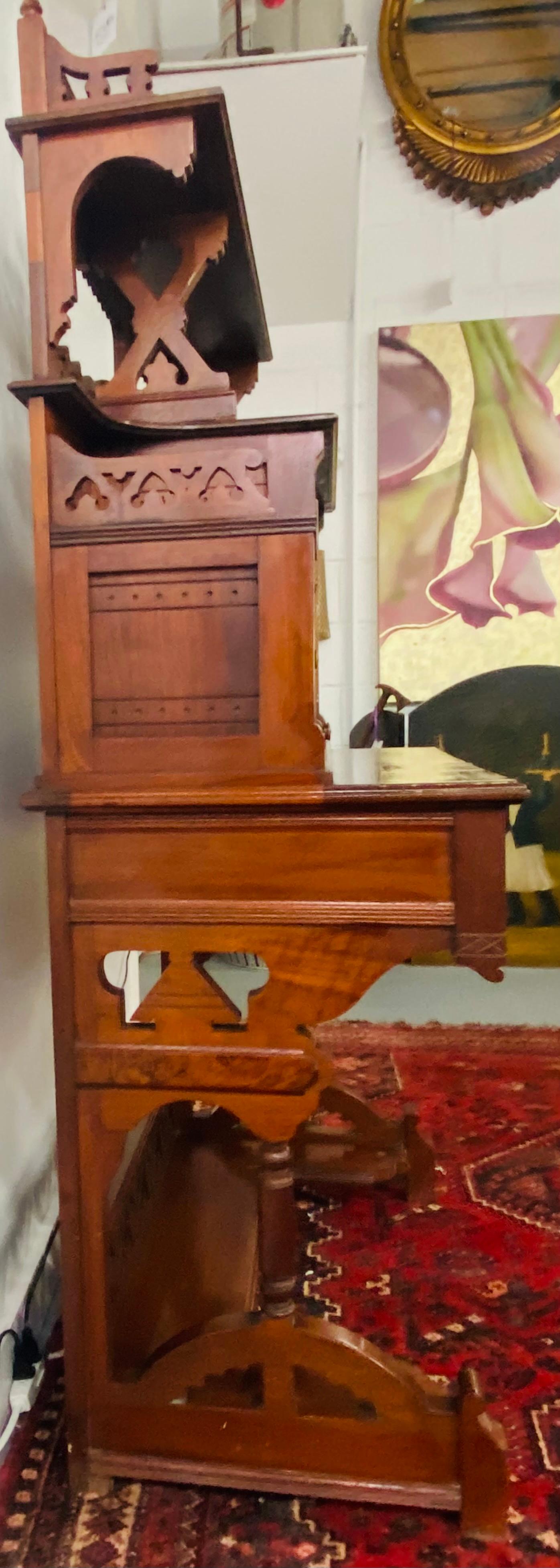 Late 19th Century Antique English Mahogany Secretary Desk 1