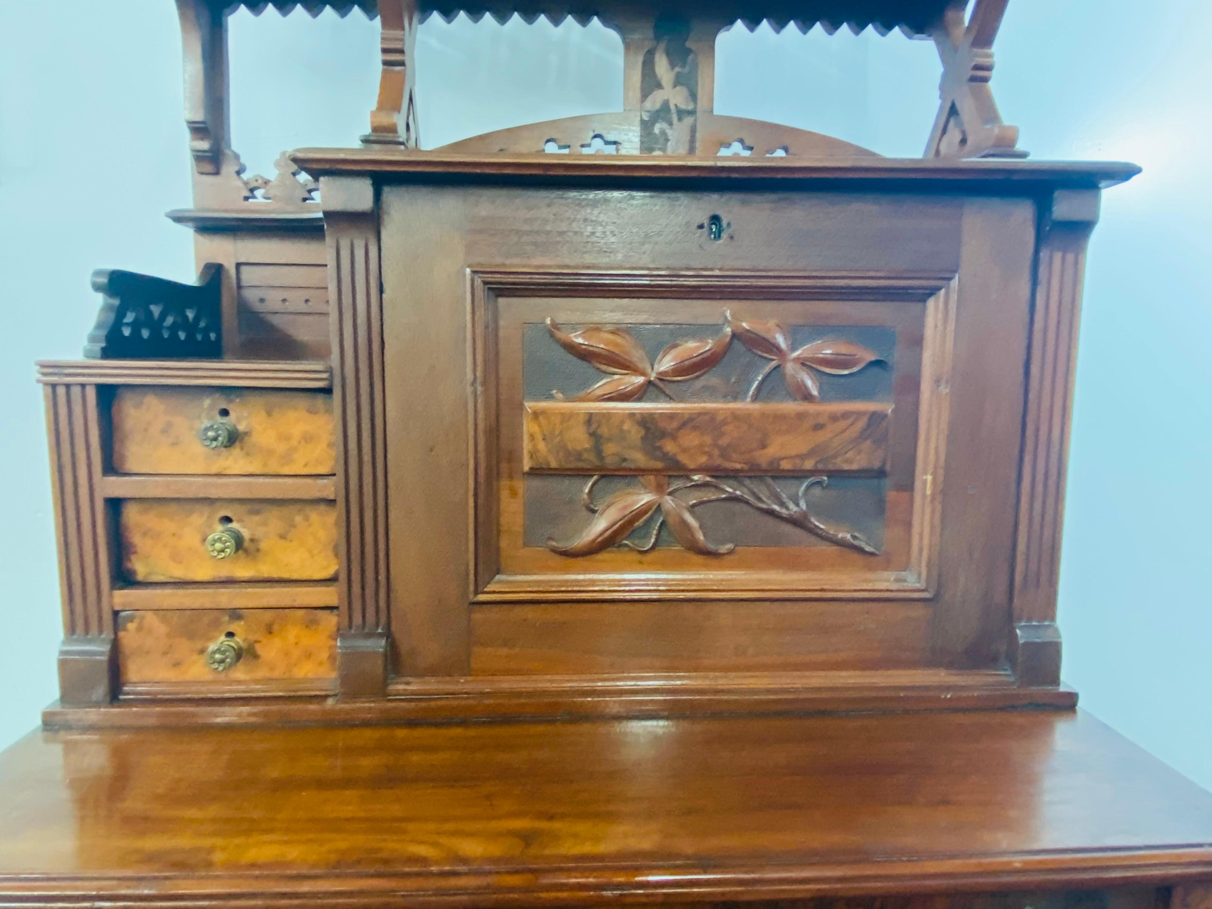 Late 19th Century Antique English Mahogany Secretary Desk 3