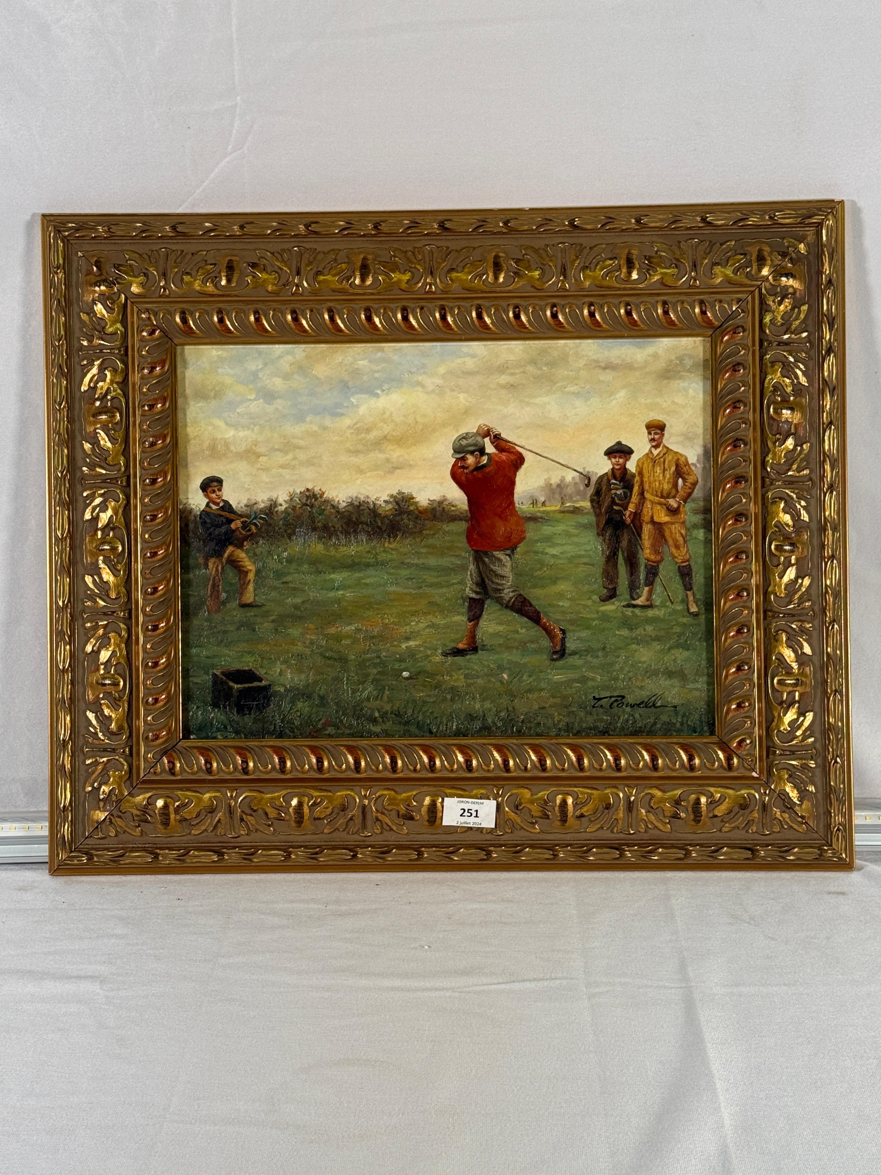 Late 19th Century Antique English Oil Of A Golfer. Beautiful painting purchased in France. Age appropriate wear, see detailed photos or message us with questions.