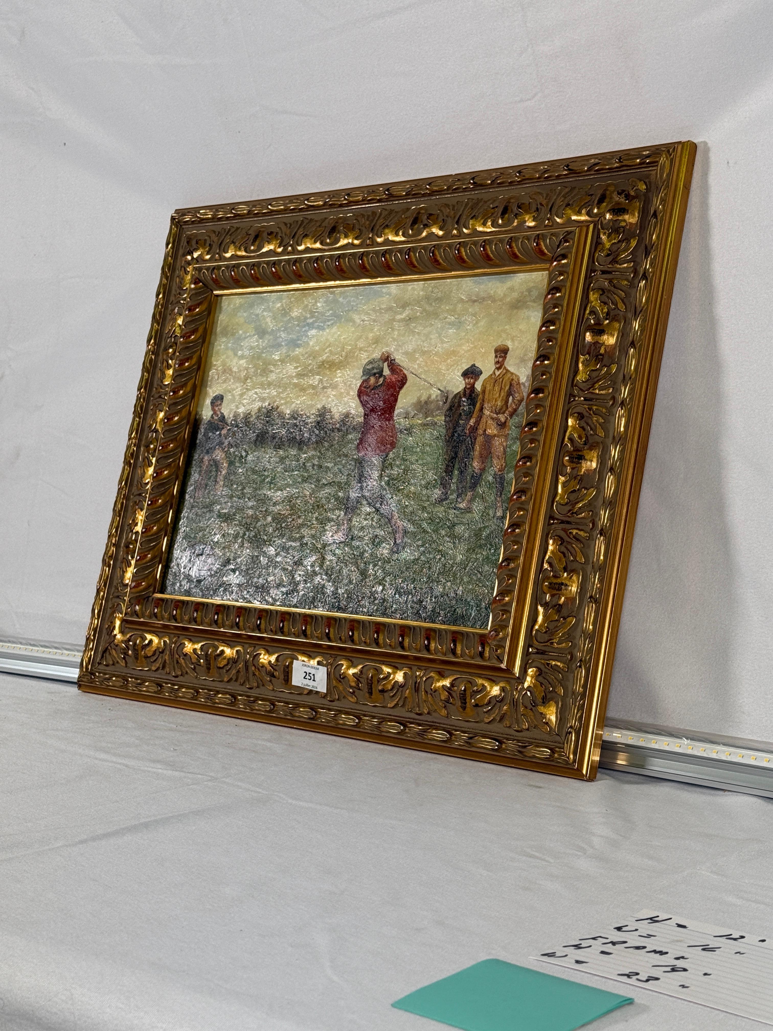 Edwardian Late 19th Century Antique English Oil Of A Golfer For Sale