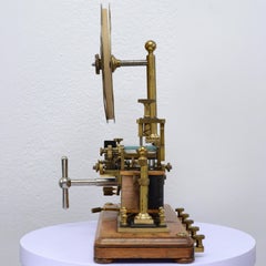 Late 19th Century Antique Ericsson Mahogany and Brass Morse Telegraph Register