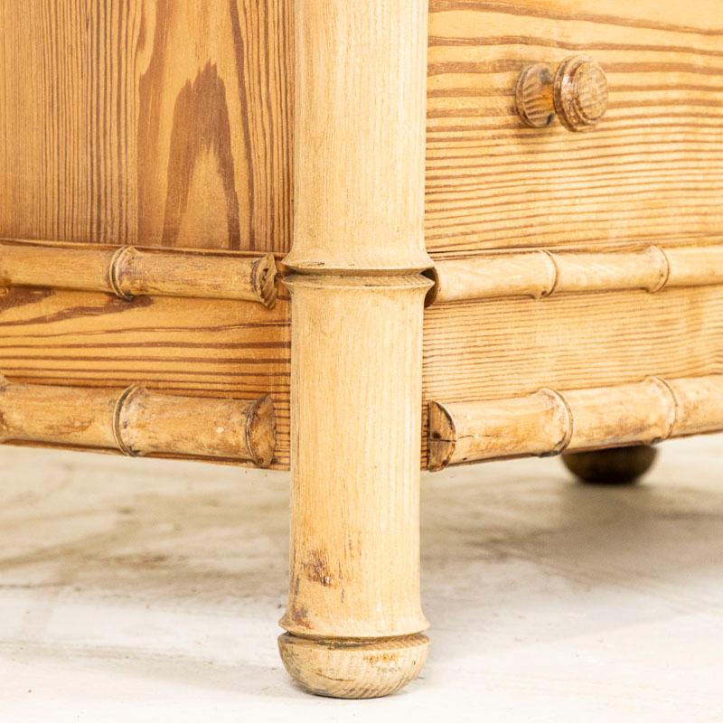 Late 19th Century Antique Faux Bamboo Pine Chest of Drawers or Nightstand from E 5