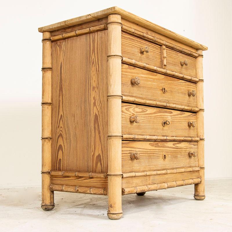 Late 19th Century Antique Faux Bamboo Pine Chest of Drawers or Nightstand from E 2