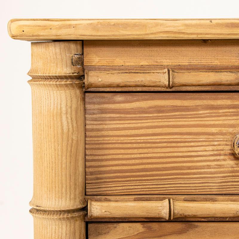 Late 19th Century Antique Faux Bamboo Pine Chest of Drawers or Nightstand from E 3