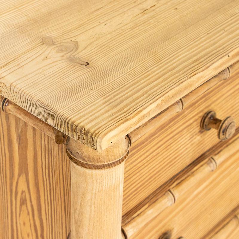 Late 19th Century Antique Faux Bamboo Pine Chest of Drawers or Nightstand from E 4