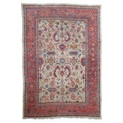 Late 19th Century Antique Floral Design Hand Woven Wool Carpet