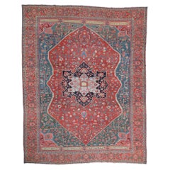 Late 19th Century Antique Floral Design Hand Woven Wool Carpet