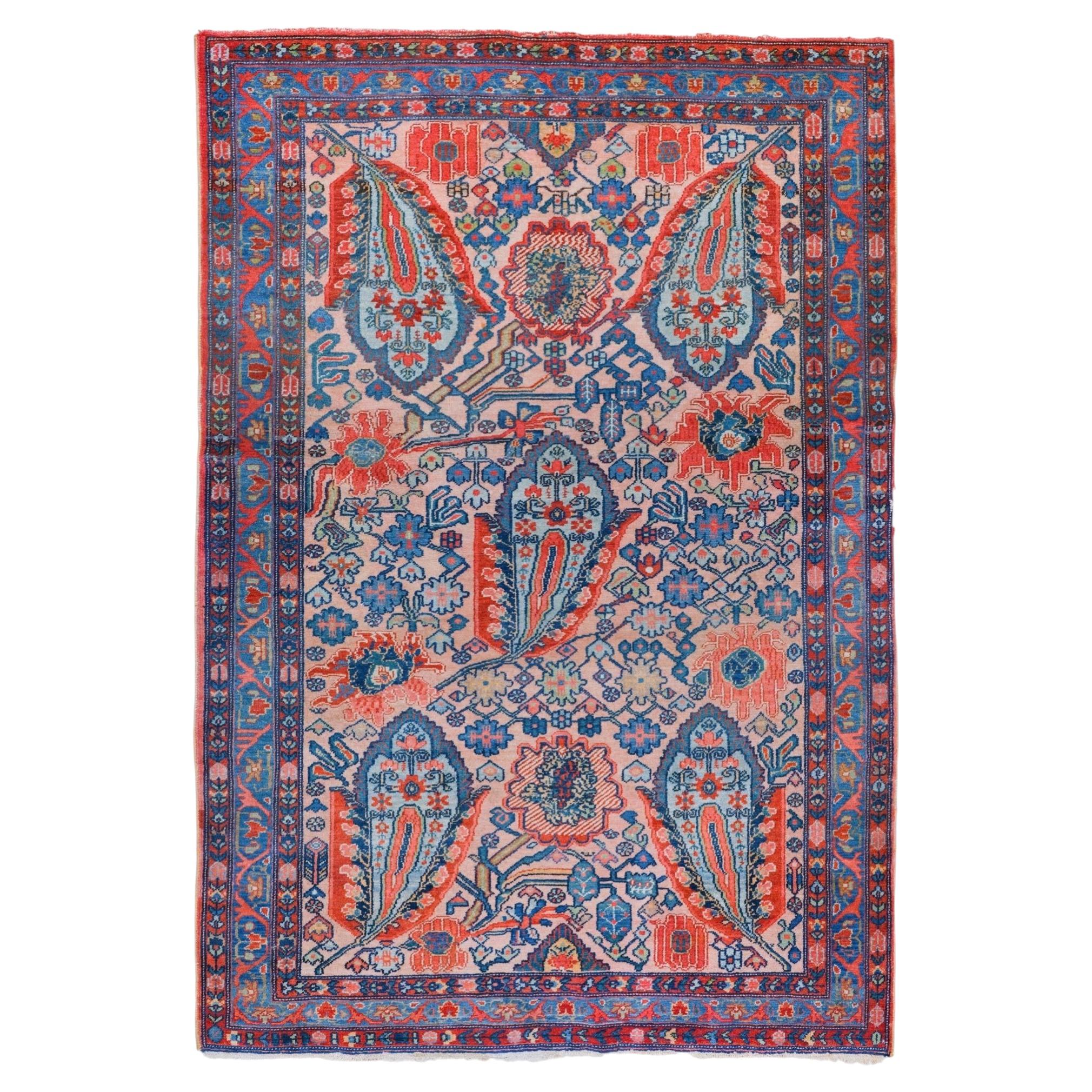 Late 19th Century Antique Floral Design Hand Woven Wool Rug
