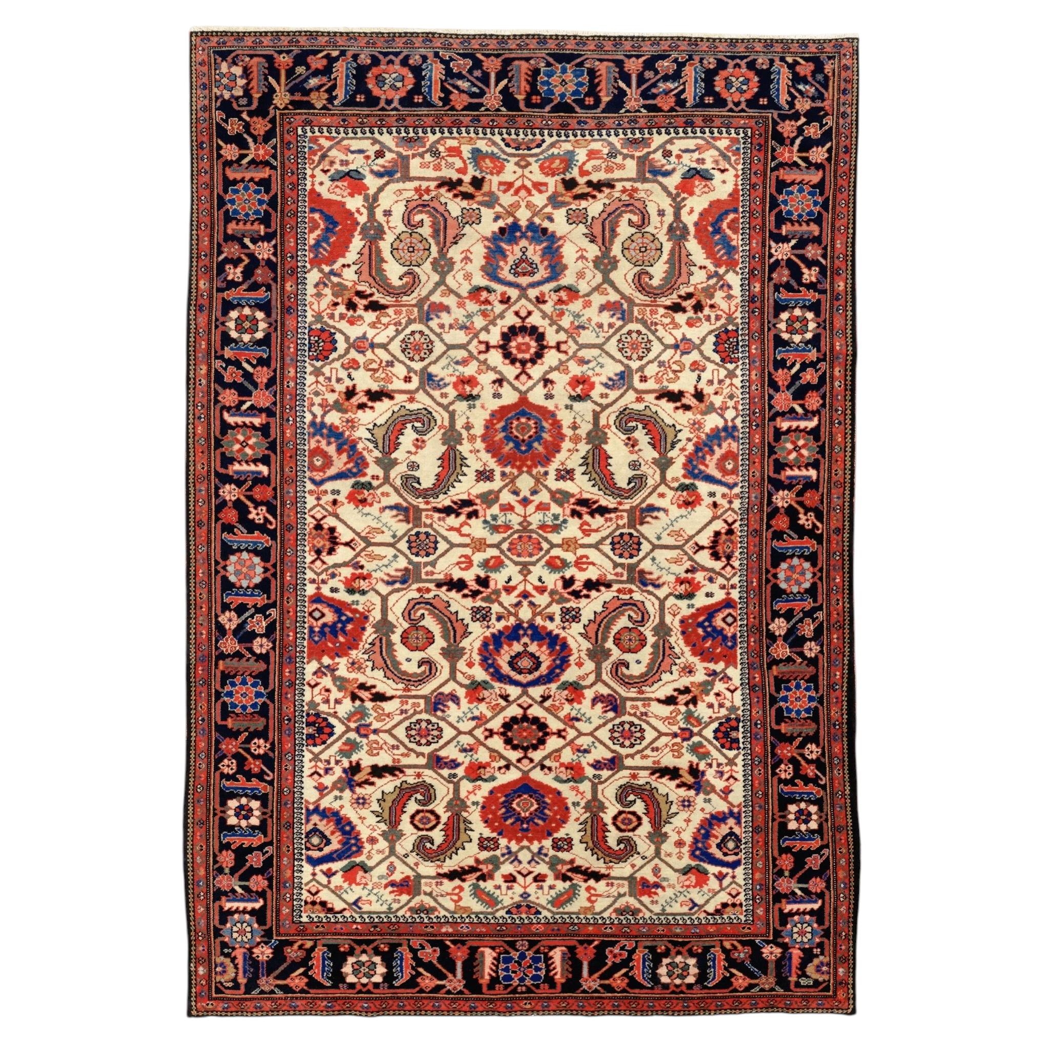 Late 19th Century Antique Floral Design Wool Rug