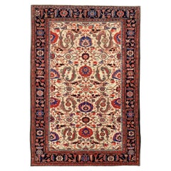 Late 19th Century Antique Floral Design Wool Rug
