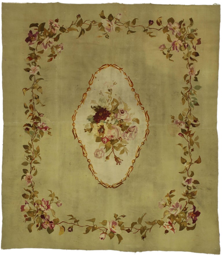 Late 19th Century Antique French Aubusson Rug with Chintz Renaissance ...