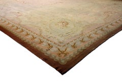 Late 19th Century Antique French Aubusson Rug with Romantic Rococo Style
