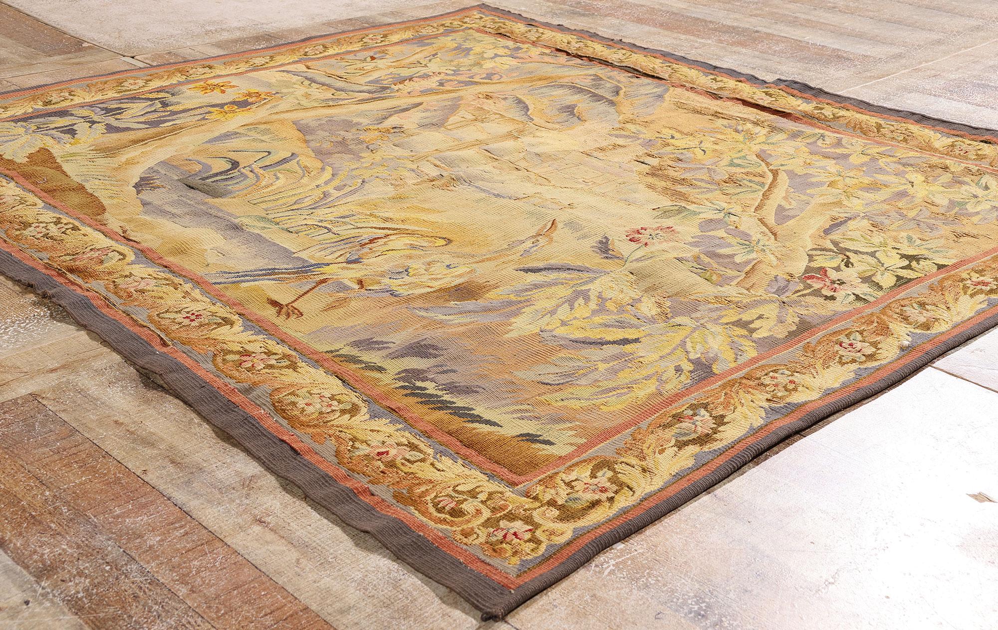 Late 19th Century Antique French Aubusson Tapestry For Sale 2