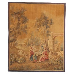 Tapisserie d'Aubusson française ancienne de la fin du XIXe siècle inspirée par Francois Boucher