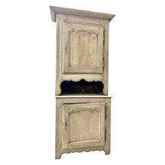 Late 19th Century Antique French Gray Washed Pickled Finish Double Buffet