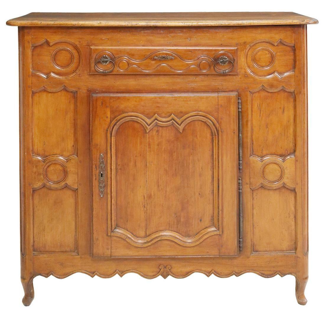 Hand-Carved Late 19th Century Antique French Louis XV Style Fruitwood Confiturier Cabinet For Sale