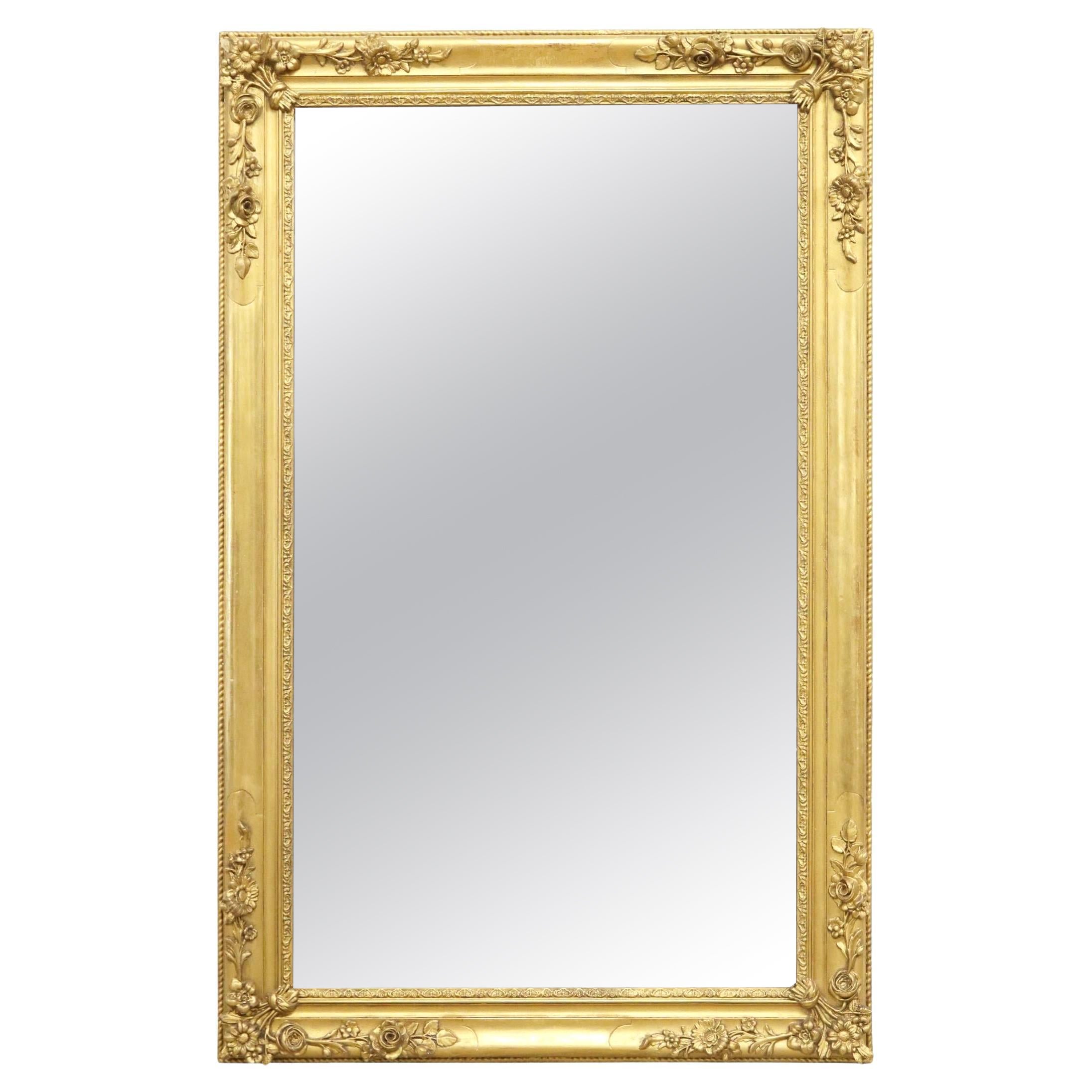 Late 19th Century Antique French Louis XV Style Gilt & Composition Mirror