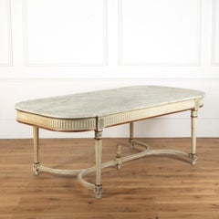 Late 19th Century Antique French Painted Marble Topped Dining Table