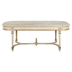 Late 19th Century Antique French Painted Marble Topped Dining Table