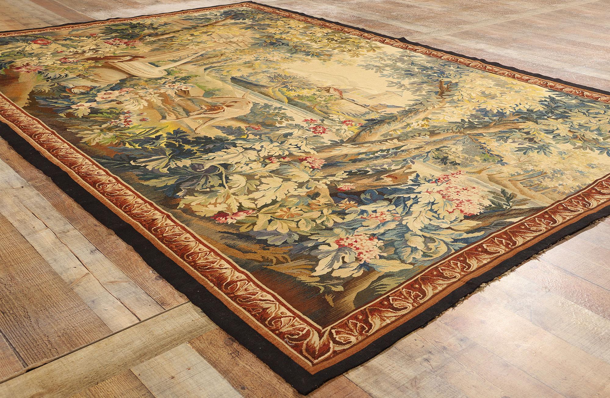 Late 19th Century French Verdure Aubusson Tapestry with Louis XV Style For Sale 2