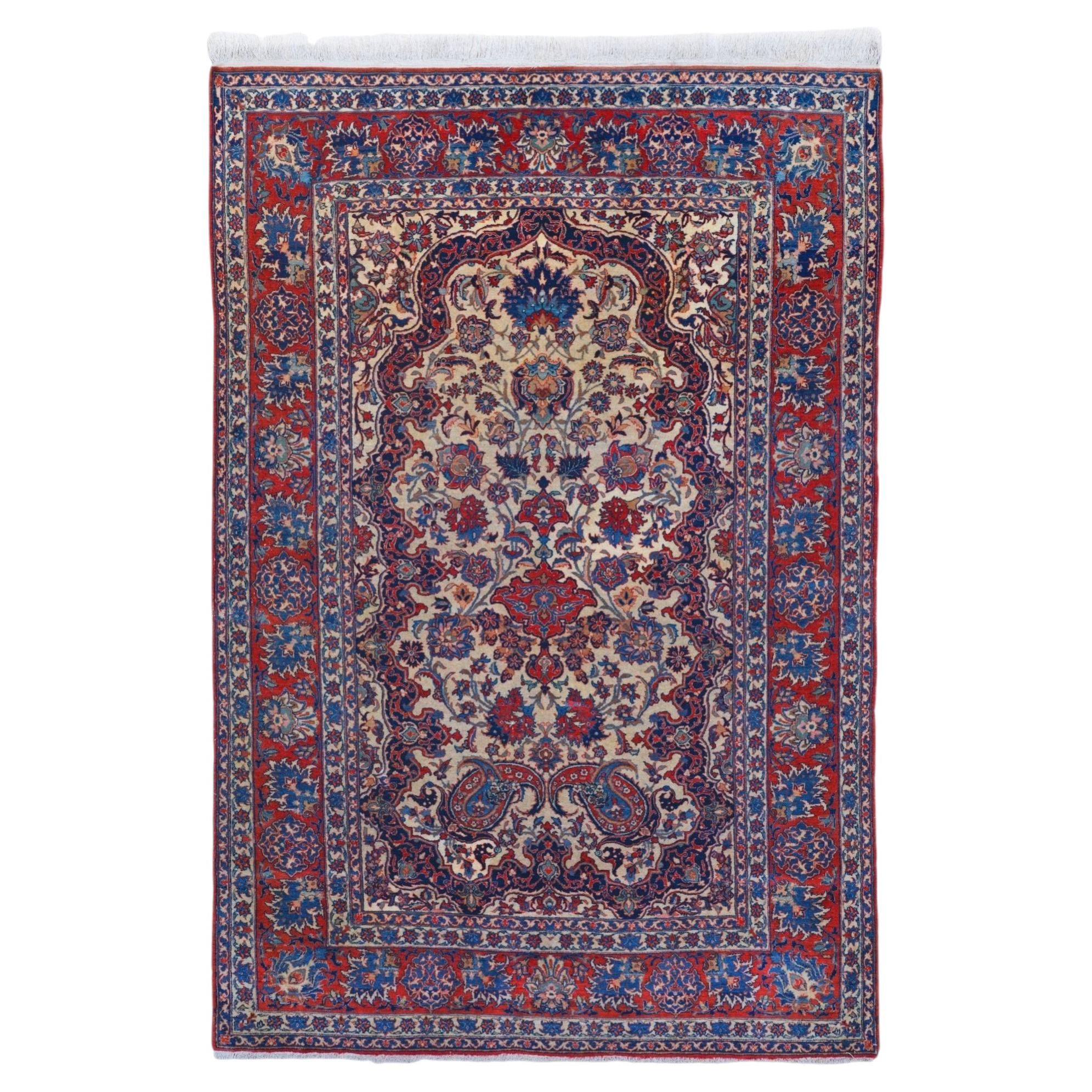 Late 19th Century Antique Garden Design Hand Woven Wool Rug For Sale