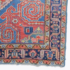 Late 19th Century Antique Geometric Design Hand Woven Wool Carpet
