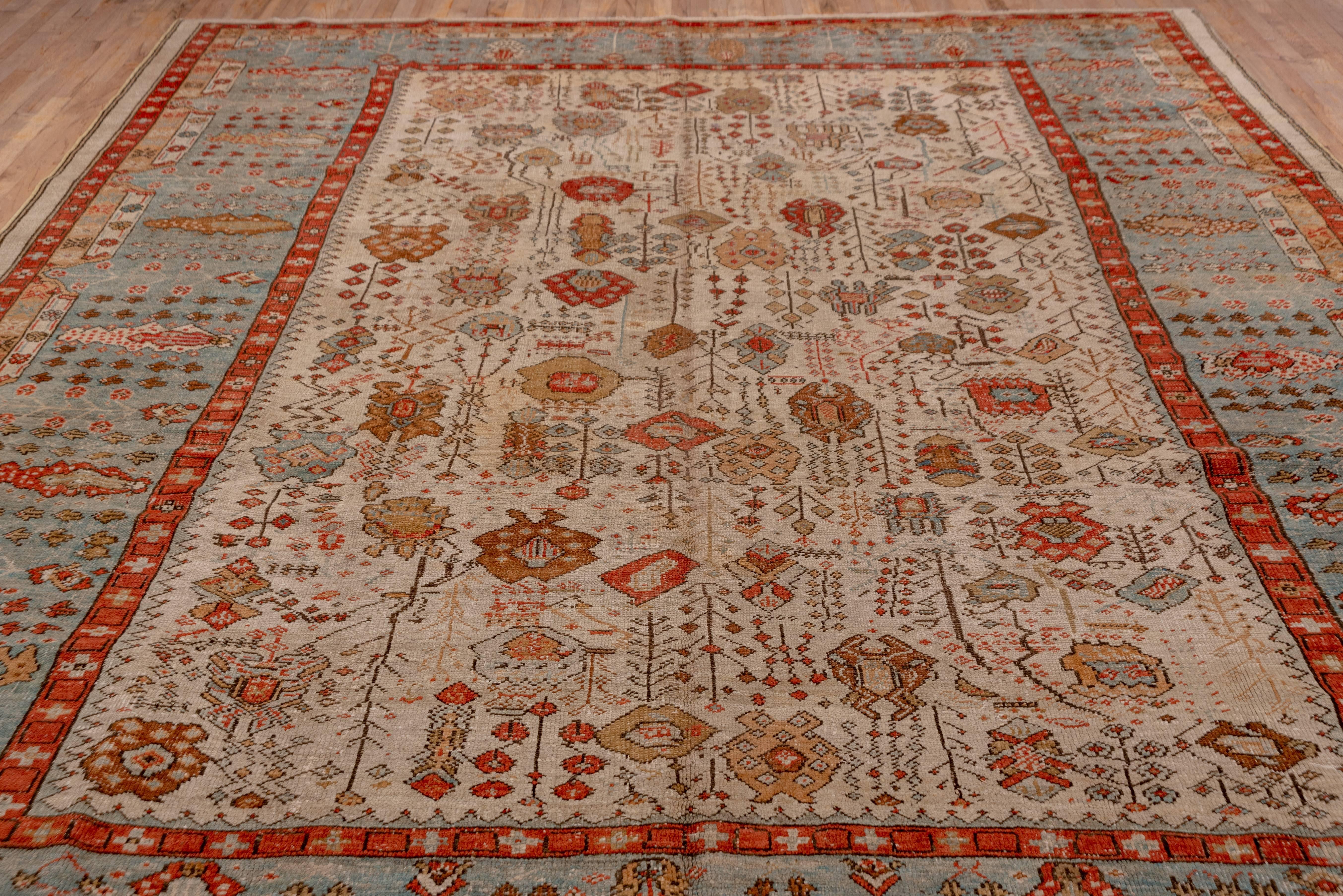 Oushak Late 19th Century Antique Ghiordes Carpet, circa 1880s For Sale