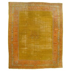Late 19th Century Antique Gold Turkish Oushak Rug