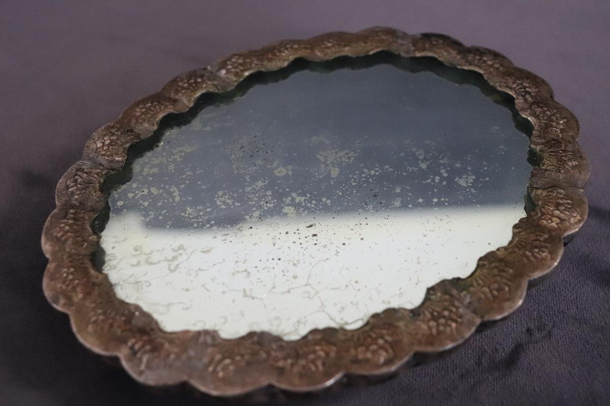 Late 19th Century Antique Hand Mirror with Silverplate Frame For Sale 6