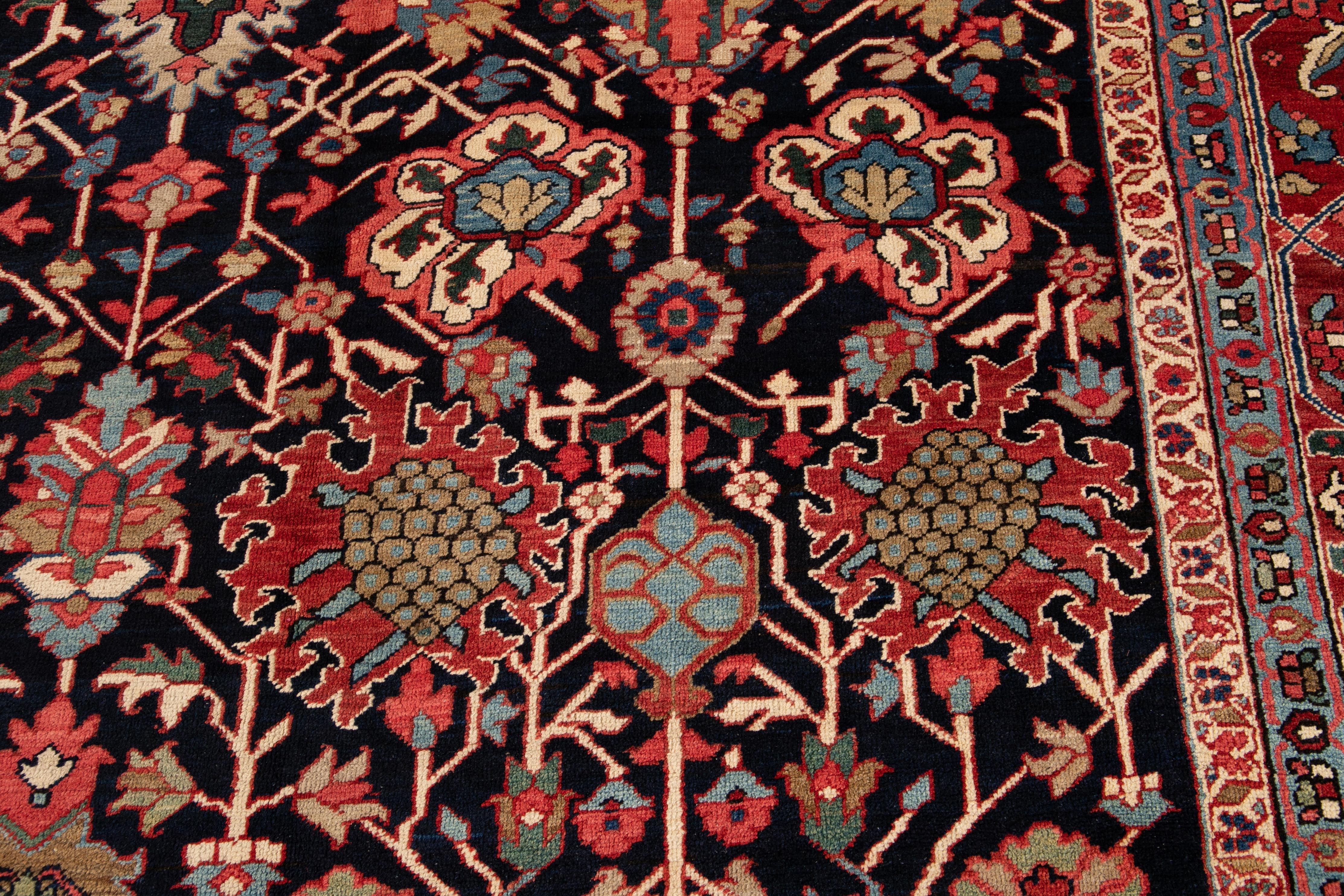 Late 19th Century Antique Heriz Oversize Wool Rug For Sale 9