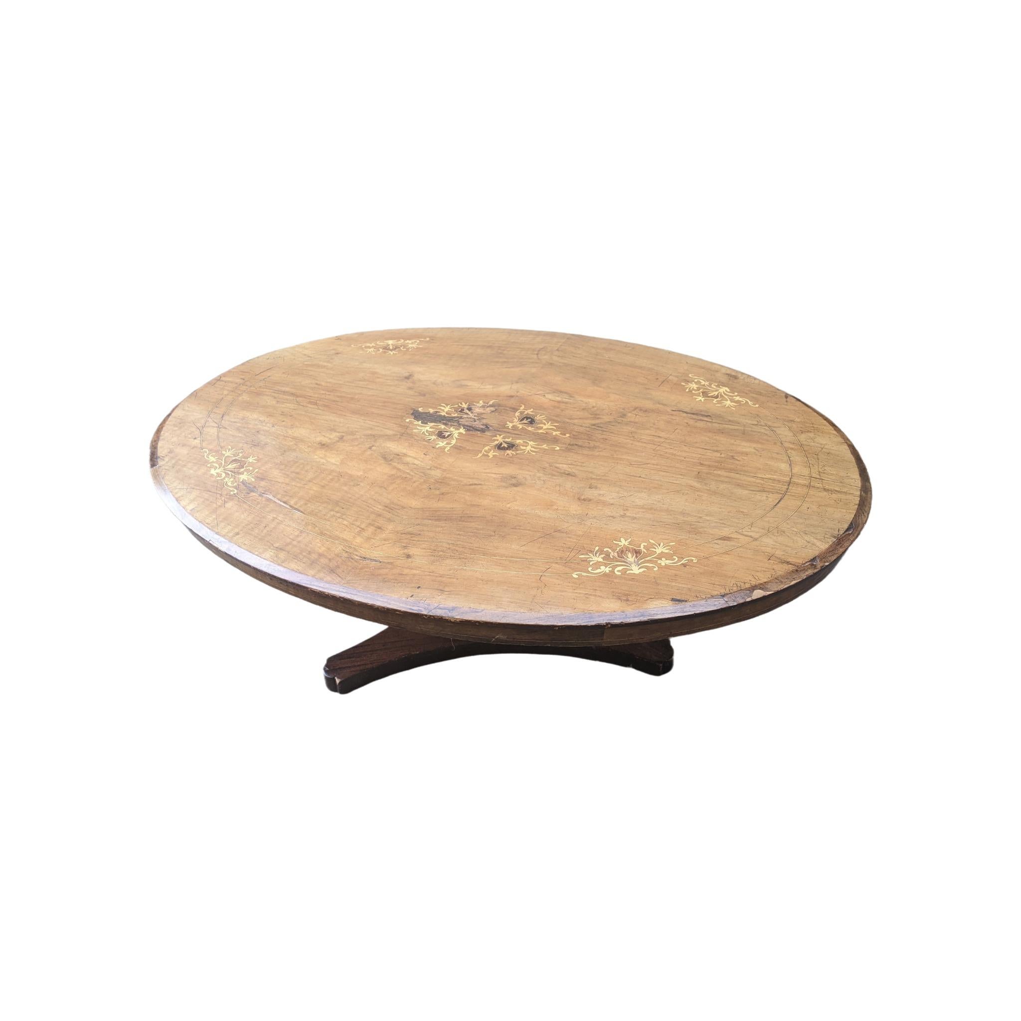 This stunning antique coffee table has been artfully reimagined from the base of an empire table and the top of a Victorian tilt top table. The result is striking, unusual, yet looks like it was meant to be.
33 lbs less