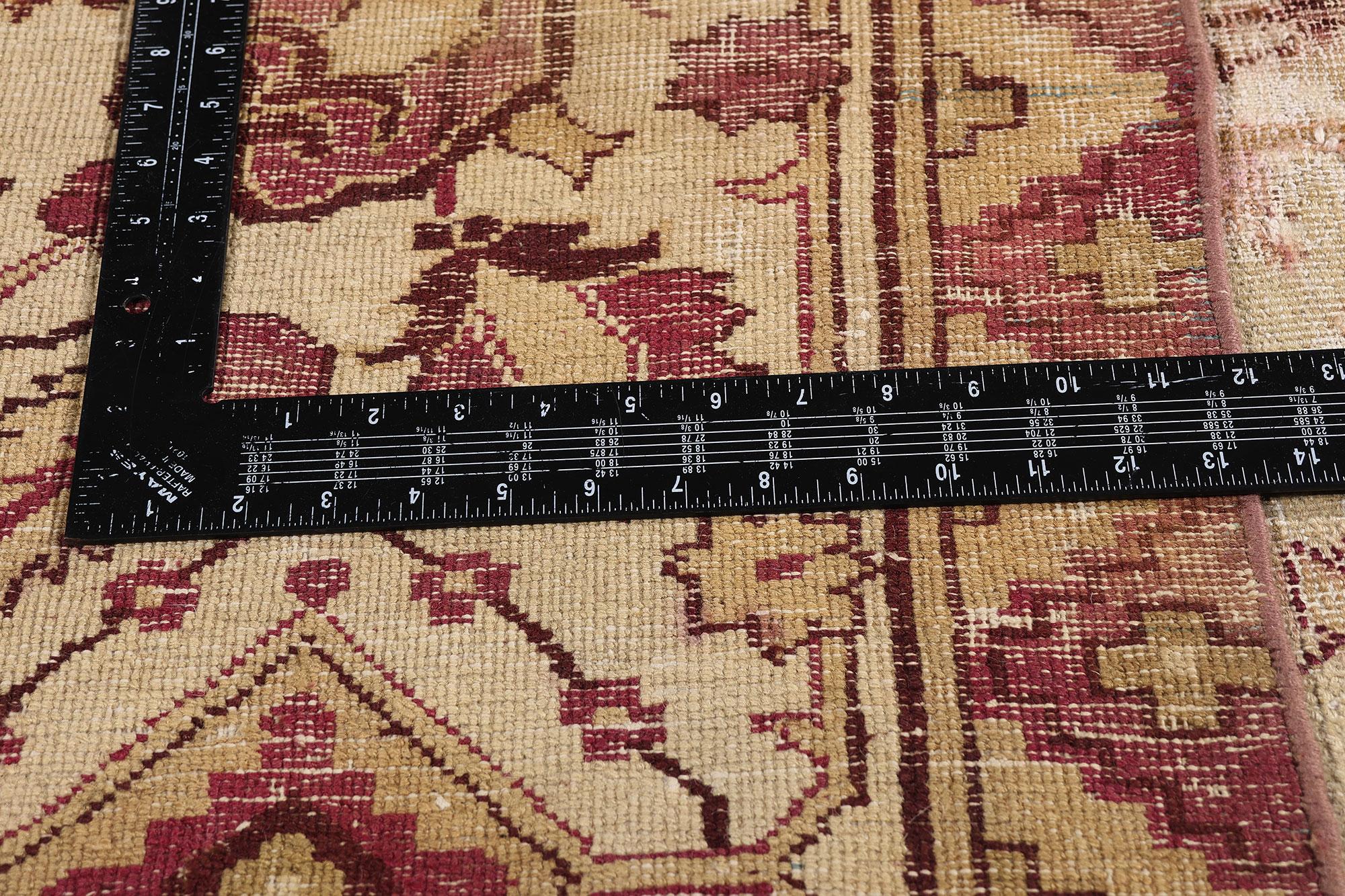 Alfombra antigua india de Agra de finales del siglo XIX, de estilo tradicional en venta 2