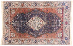 Late 19th Century Antique Indian Agra Rug with Traditional Style