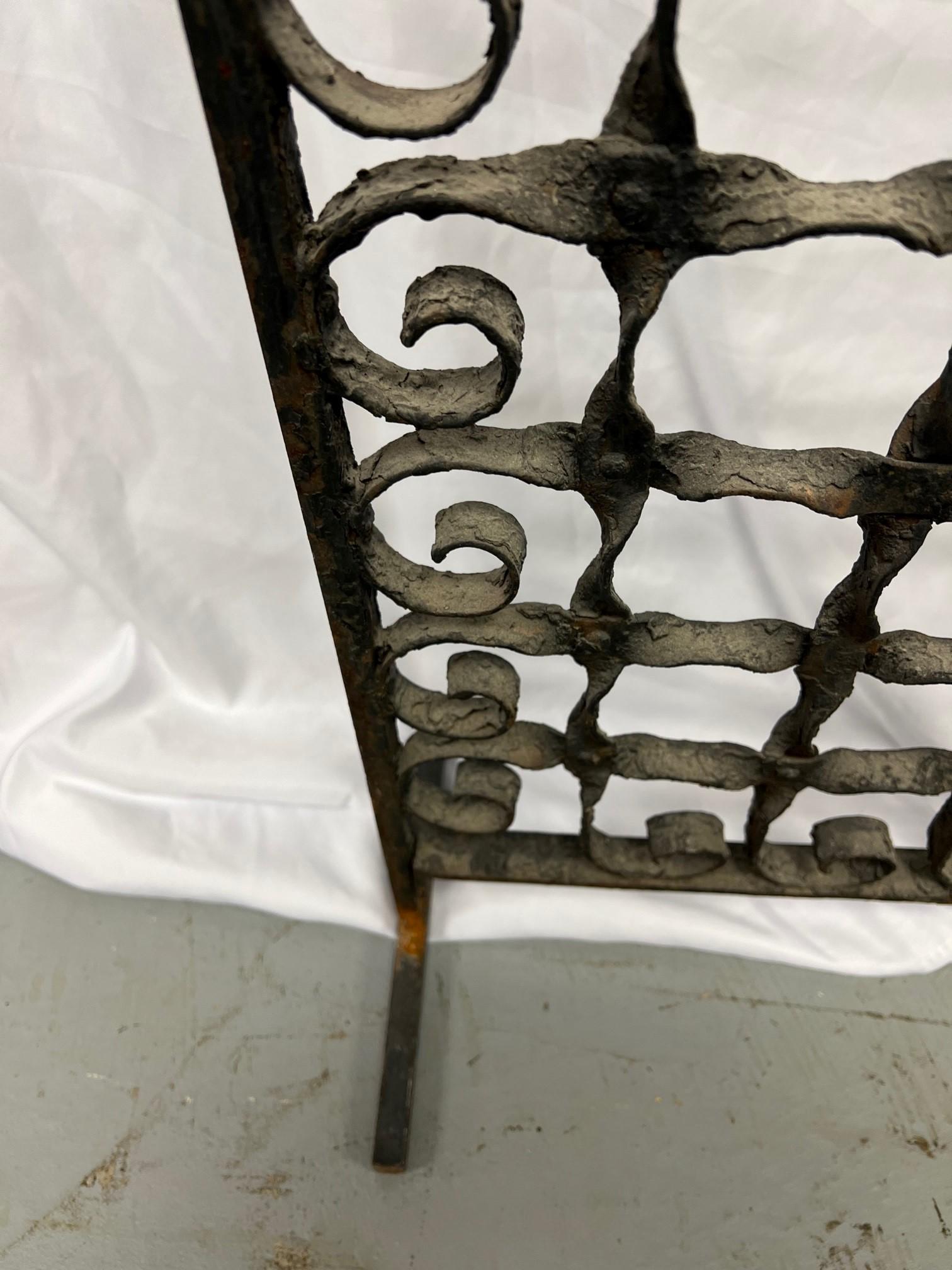 Late 19th Century Antique Iron Garden Gate or Iron Gate Fire Screen on Stand For Sale 5