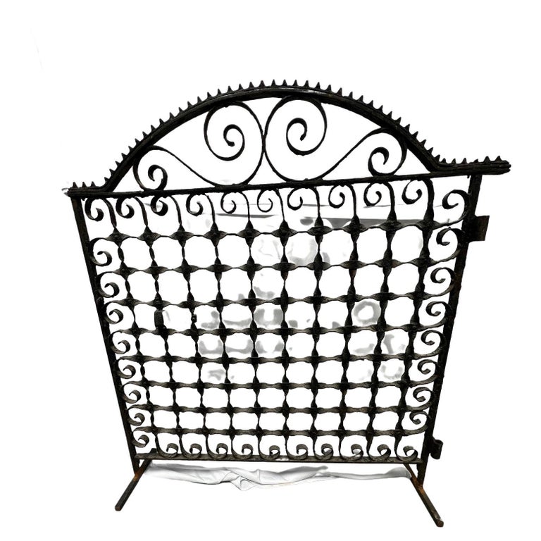 Late 19th Century Antique Iron Garden Gate or Iron Gate Fire Screen on