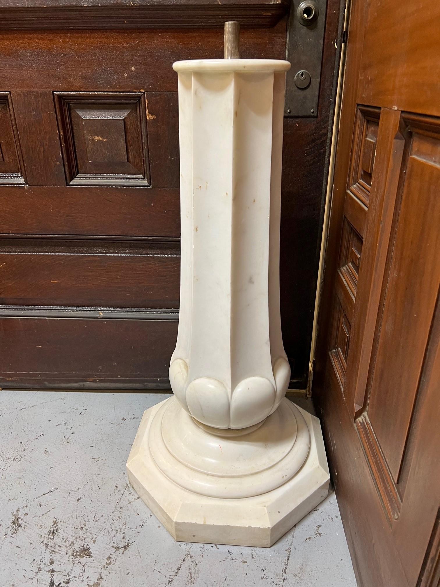 Late 19th Century Antique Italian Carrara Marble Carved Pedestal For Sale 8