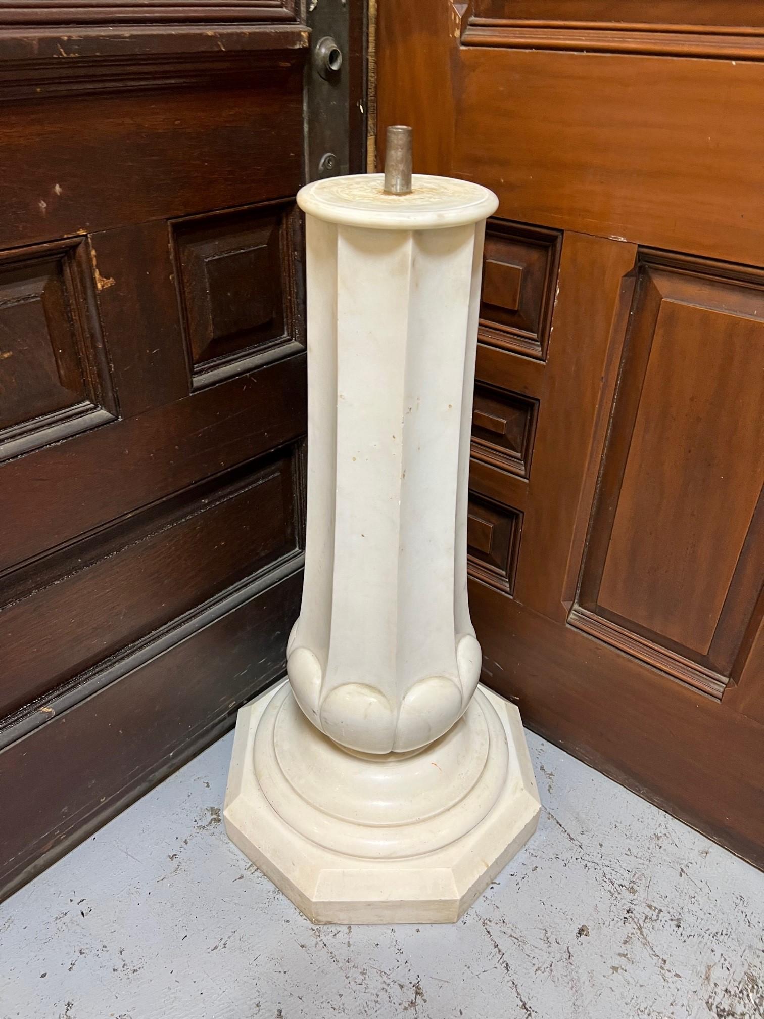 Late 19th Century Antique Italian Carrara Marble Carved Pedestal For Sale 6