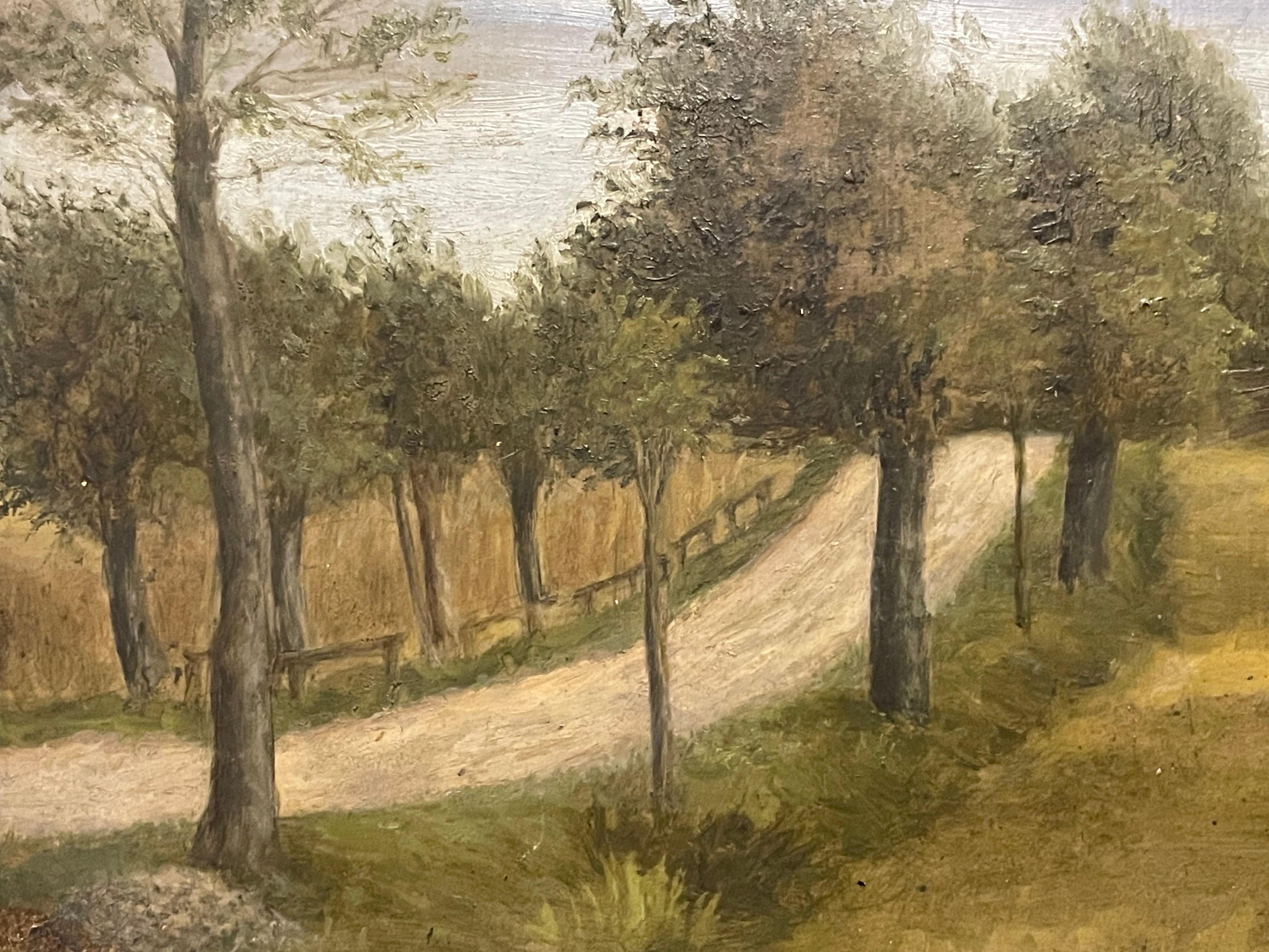 Late 19th century antique landscape oil painting with motive from Hørsholm For Sale 2