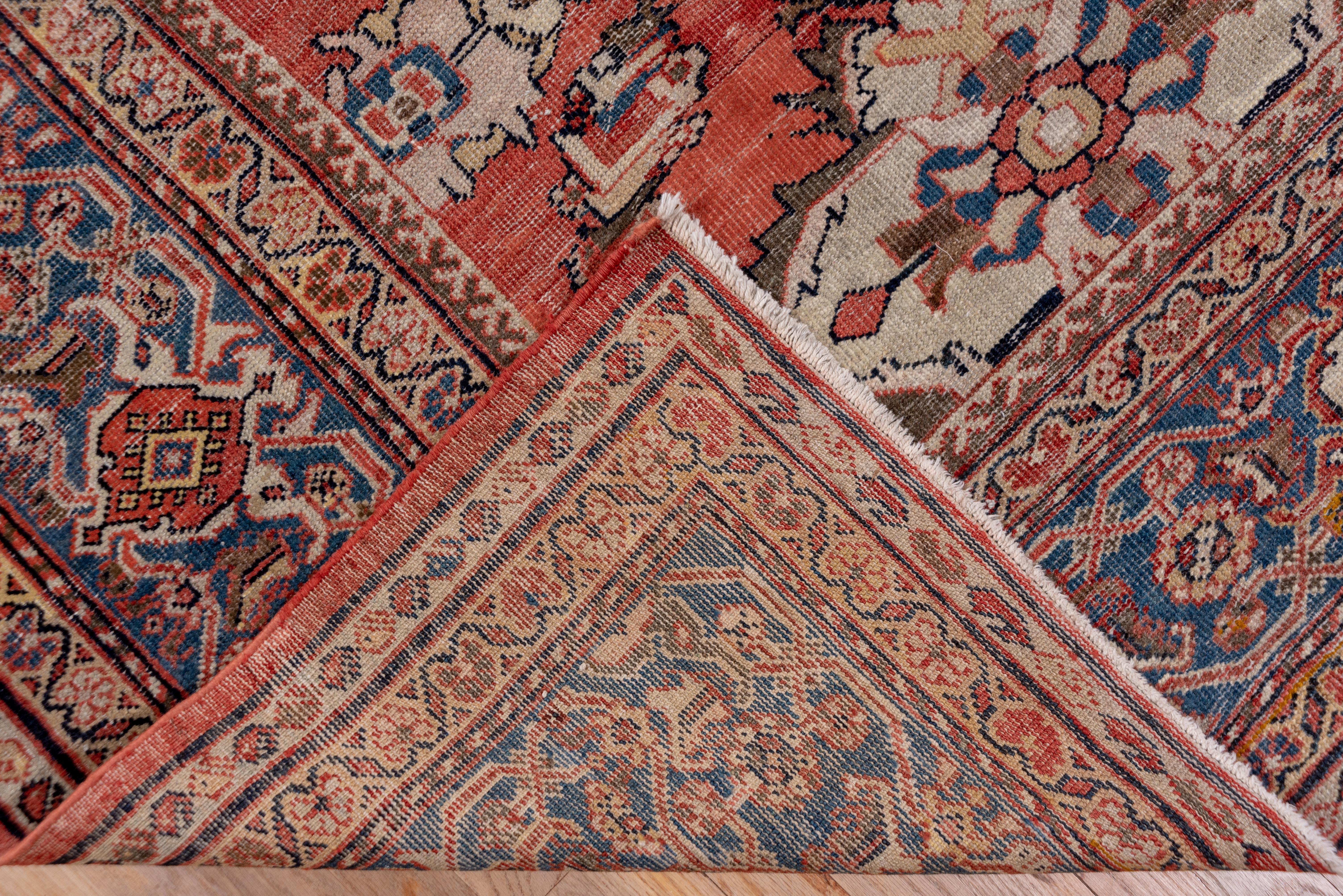 Hand-Knotted Red Antique Persian Sultanabad Carpet For Sale