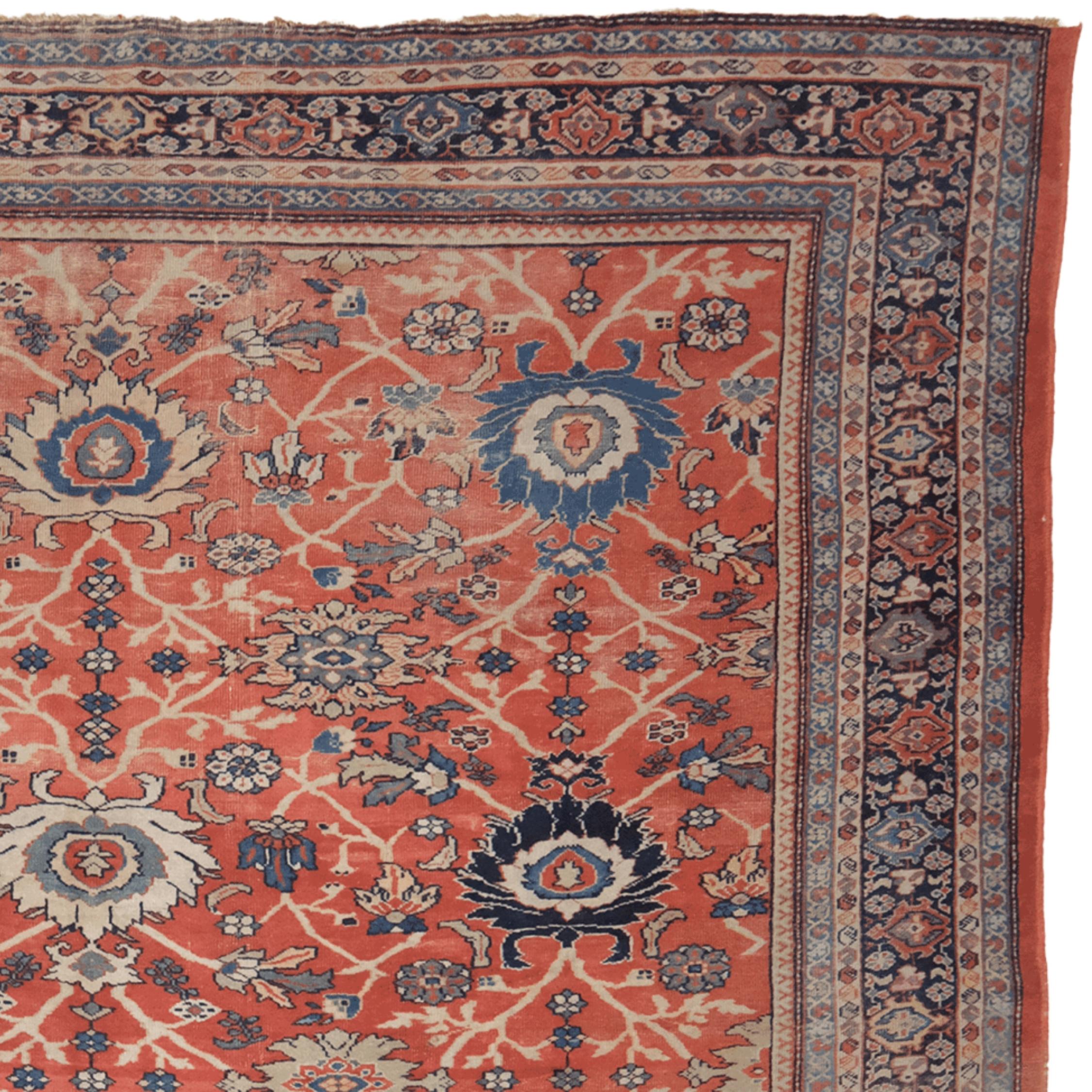 Tissé à la main Fin du 19e siècle Tapis ancien Mahal en vente